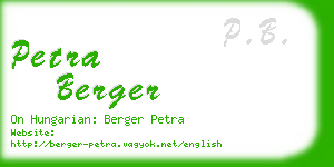 petra berger business card
